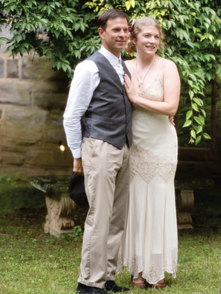 A man and woman standing together, outside of IntheOaks